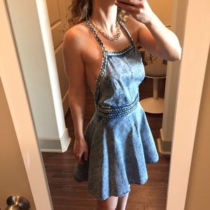 Denim mini dress